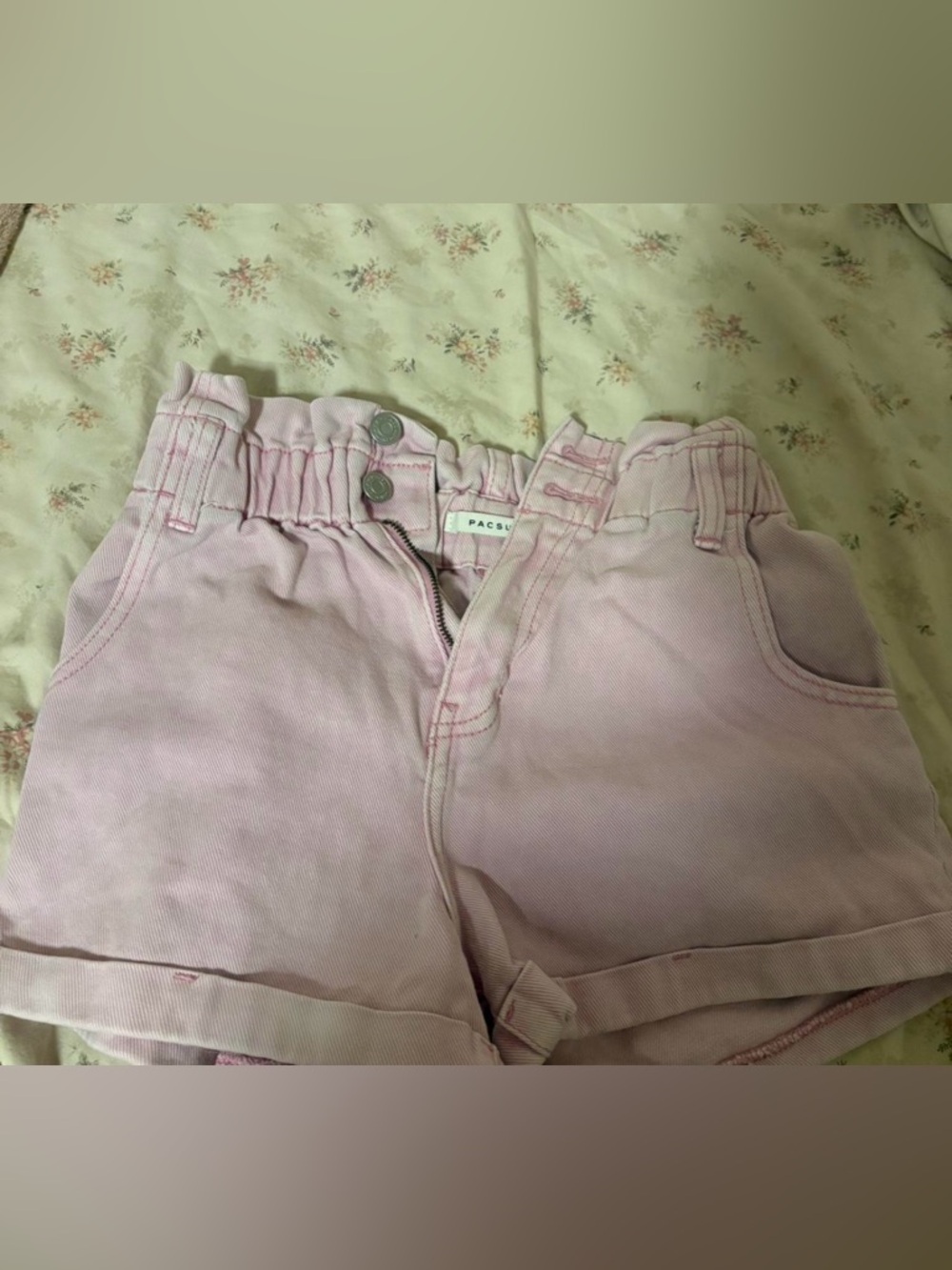 Light pink, size small mom shorts from Pacsun!